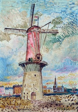 ロッテルダムの風車 1955 ロシア Oil Paintings
